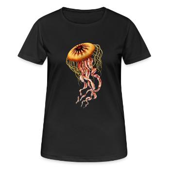 qualle jellyfish fisch fish animal tier ocean meer - Frauen T-Shirt atmungsaktiv - Schwarz - Vorne - AI Model Female 172 light (172cm)