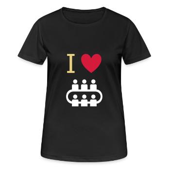 ★ Design colors changeable ★ I love meetings - Women's Breathable T-Shirt - black - Front - AI Model Female 172 light (172cm)