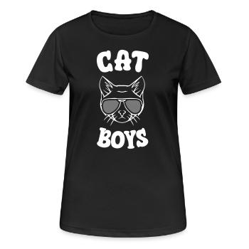 Chats garçons - T-shirt respirant Femme - noir - Devant - AI Model Female 172 light (172cm)
