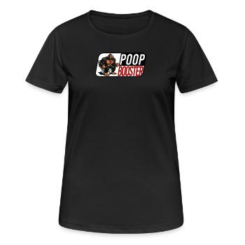 Kaffee Toiletten Booster – Bereit fürs Gym - Frauen T-Shirt atmungsaktiv - Schwarz - Vorne - AI Model Female 172 light (172cm)