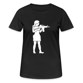 Femme Soldat - T-shirt respirant Femme - noir - Devant - AI Model Female 172 light (172cm)