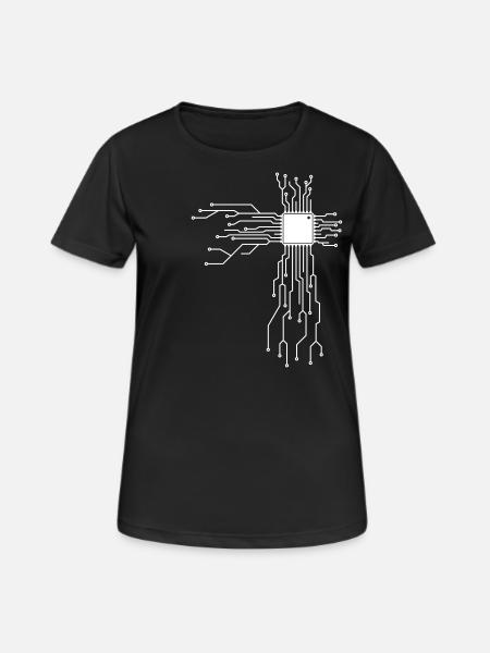 Technicien en électronique - T-shirt carte de programmation - T-shirt respirant Femme - noir