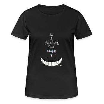 Alice crazy cat - T-shirt respirant Femme - noir - Devant - AI Model Female 172 light (172cm)