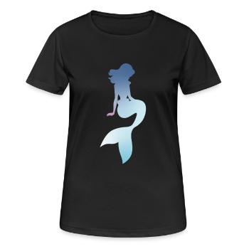 Meerjungfrau - Frauen T-Shirt atmungsaktiv - Schwarz - Vorne - AI Model Female 172 light (172cm)