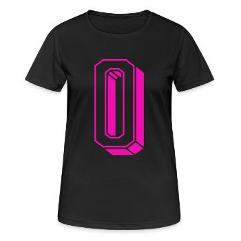 Zahl Null - Nummer 0 pink Mädchen Trikotnummer - Frauen T-Shirt atmungsaktiv - Schwarz - Vorne - AI Model Female 172 light (172cm)