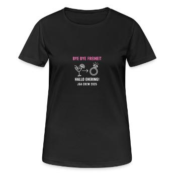 Bye Bye Freedom Bachelor Party Shirt Women - Women's Breathable T-Shirt - black - Front - AI Model Female 172 light (172cm)