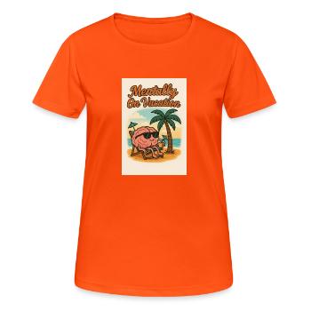 Mental Brain Design - Women's Breathable T-Shirt - neon orange - Front - AI Model Female 172 dark (172cm)
