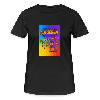 Ich werde nicht aufgeben aber.... - Frauen T-Shirt atmungsaktiv - Schwarz - Vorne - AI Model Female 172 light (172cm)