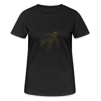 Tortue En Filigrane simple - T-shirt respirant Femme - noir - Devant - AI Model Female 172 light (172cm)