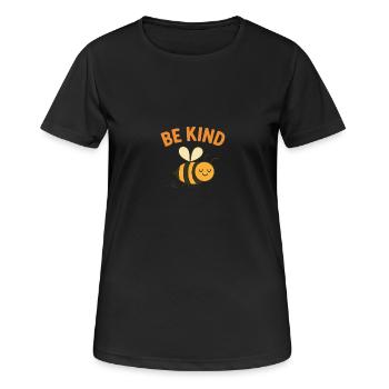 Be Kind – Süßes Bienen Design - Frauen T-Shirt atmungsaktiv - Schwarz - Vorne - AI Model Female 172 light (172cm)