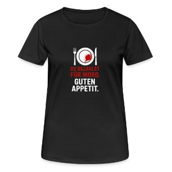 Meurtre dans l’assiette - T-shirt respirant Femme - noir - Devant - AI Model Female 172 light (172cm)