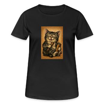 High Kitty Vibes - Frauen T-Shirt atmungsaktiv - Schwarz - Vorne - AI Model Female 172 light (172cm)