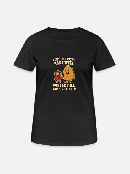 Echte Deutsche Kartoffel - Frauen T-Shirt atmungsaktiv - Schwarz