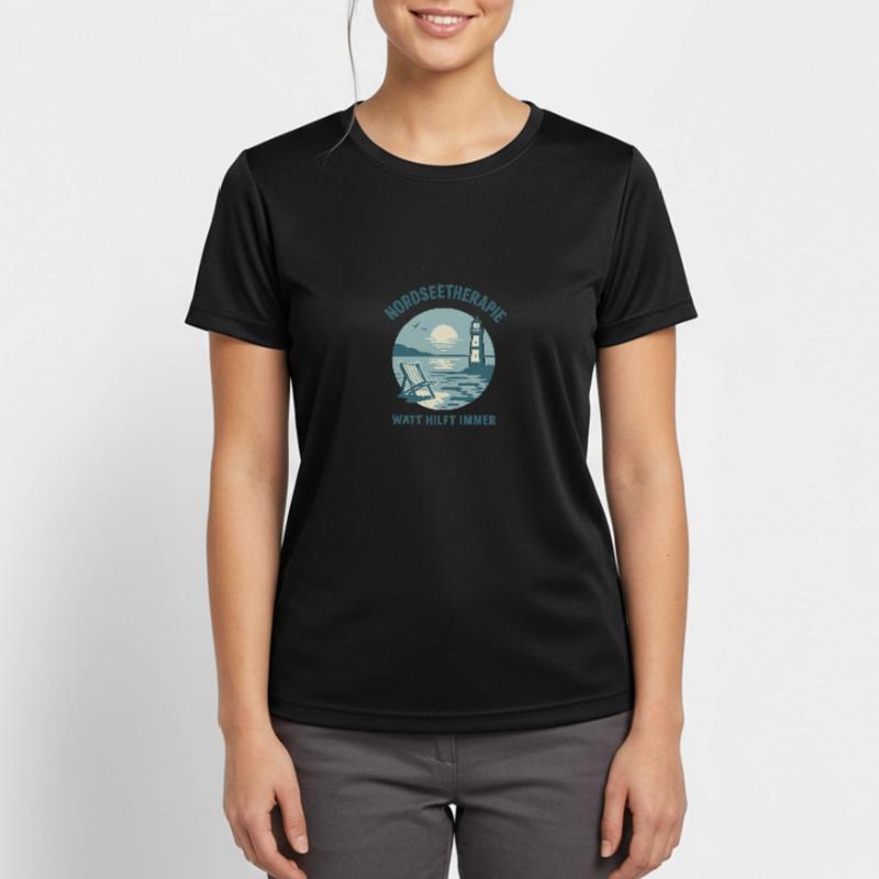 Nordseetherapie - Watt hilft immer Frauen T-Shirt atmungsaktiv