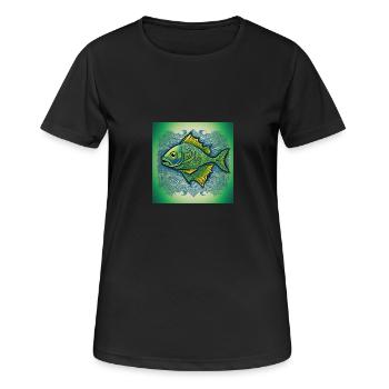 Sternzeichen Fisch - Frauen T-Shirt atmungsaktiv - Schwarz - Vorne - AI Model Female 172 light (172cm)