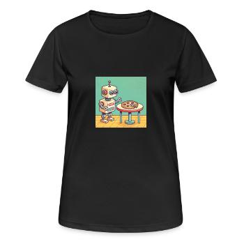 Pizza-Bot - Frauen T-Shirt atmungsaktiv - Schwarz - Vorne - AI Model Female 172 light (172cm)
