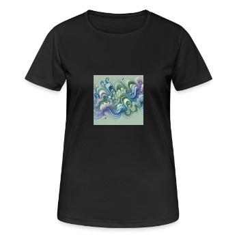 Fließende Harmonie - Frauen T-Shirt atmungsaktiv - Schwarz - Vorne - AI Model Female 172 light (172cm)