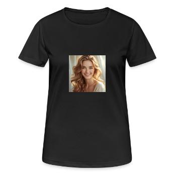Schönes Mädchen mit glänzendem Haar - Frauen T-Shirt atmungsaktiv - Schwarz - Vorne - AI Model Female 172 light (172cm)