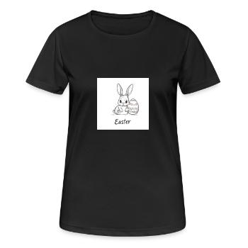 Osterhase - Frauen T-Shirt atmungsaktiv - Schwarz - Vorne - AI Model Female 172 light (172cm)