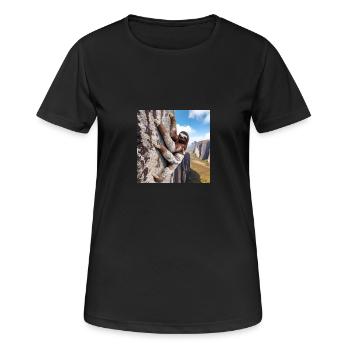 Sloth Wanderer FreeClimber - T-shirt respirant Femme - noir - Devant - AI Model Female 172 light (172cm)