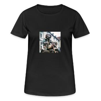 Faultier Wanderer Gentelmen Biker - Frauen T-Shirt atmungsaktiv - Schwarz - Vorne - AI Model Female 172 light (172cm)