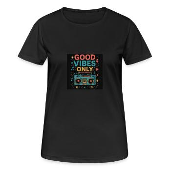 Nur Vibes - Frauen T-Shirt atmungsaktiv - Schwarz - Vorne - AI Model Female 172 light (172cm)