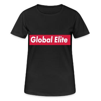 global elite - Frauen T-Shirt atmungsaktiv - Schwarz - Vorne - AI Model Female 172 light (172cm)