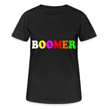 Boomer - Frauen T-Shirt atmungsaktiv - Schwarz - Vorne - AI Model Female 172 light (172cm)