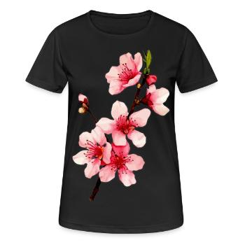 Fleur de cerisier - T-shirt respirant Femme - noir - Devant - AI Model Female 172 light (172cm)