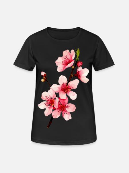 Fleur de cerisier - T-shirt respirant Femme - noir