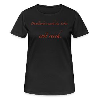 Gratitude is what makes life rich - Women's Breathable T-Shirt - black - Front - AI Model Female 172 light (172cm)