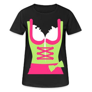 Dirndl - Frauen T-Shirt atmungsaktiv - Schwarz - Vorne - AI Model Female 172 light (172cm)