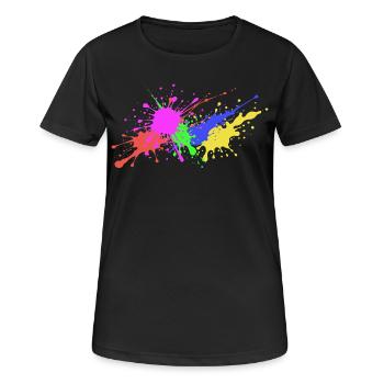 Fun - Splashes Birthday Gift Funny - Women's Breathable T-Shirt - black - Front - AI Model Female 172 light (172cm)
