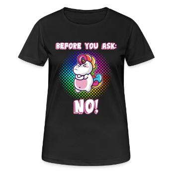 Avant de vous demander: Non! - T-shirt respirant Femme - noir - Devant - AI Model Female 172 light (172cm)