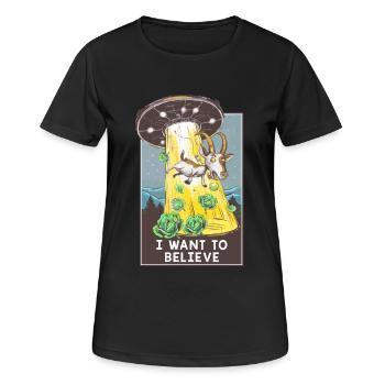 Je veux croire - T-shirt respirant Femme - noir - Devant - AI Model Female 172 light (172cm)