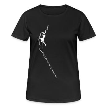 Klettern - Frauen T-Shirt atmungsaktiv - Schwarz - Vorne - AI Model Female 172 light (172cm)