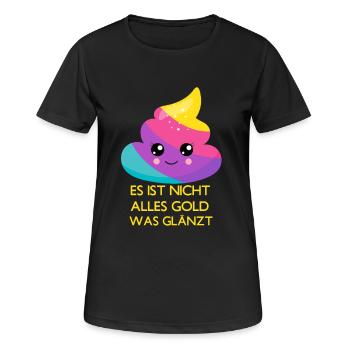 Gold glänzt - Frauen T-Shirt atmungsaktiv - Schwarz - Vorne - AI Model Female 172 light (172cm)