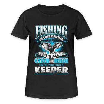 Dating angler pêcheur pêche poisson cadeau - T-shirt respirant Femme - noir - Devant - AI Model Female 172 light (172cm)