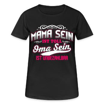 Oma Omi Großmutter unbezahlbar - Frauen T-Shirt atmungsaktiv - Schwarz - Vorne - AI Model Female 172 light (172cm)