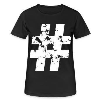 Hashtag (Grunge) - Frauen T-Shirt atmungsaktiv - Schwarz - Vorne - AI Model Female 172 light (172cm)