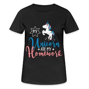 My Unicorn ate my Homework - Women's Breathable T-Shirt - black - Front - AI Model Female 172 light (172cm)