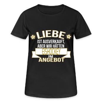 EISHOCKEY - Frauen T-Shirt atmungsaktiv - Schwarz - Vorne - AI Model Female 172 light (172cm)