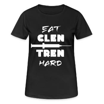 Eat Clen Tren Hard Bodybuilding stéroïdes cadeaux - T-shirt respirant Femme - noir - Devant - AI Model Female 172 light (172cm)