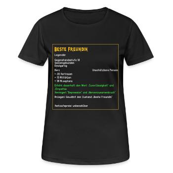 Legendäre Beste Freundin Legendär Held PC Zocken - Frauen T-Shirt atmungsaktiv - Schwarz - Vorne - AI Model Female 172 light (172cm)