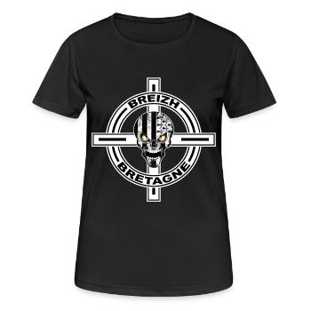 Breizh celtic cross - T-shirt respirant Femme - noir - Devant - AI Model Female 172 light (172cm)