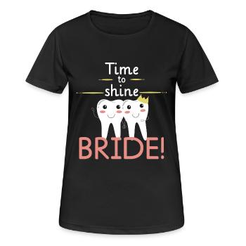 time to shine bride - Frauen T-Shirt atmungsaktiv - Schwarz - Vorne - AI Model Female 172 light (172cm)