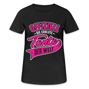 Offiziell coolste Tante der Welt - Frauen T-Shirt atmungsaktiv - Schwarz - Vorne - AI Model Female 172 light (172cm)