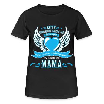 Mama - Engel ohne Flügel - Frauen T-Shirt atmungsaktiv - Schwarz - Vorne - AI Model Female 172 light (172cm)