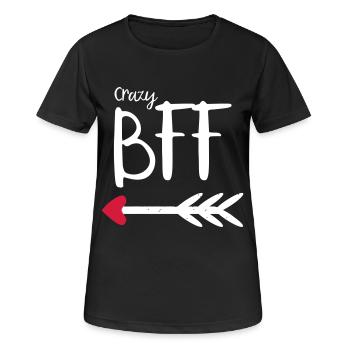 BFF Crazy Arrow Red Heart Partenaire Partenaire T.1 - T-shirt respirant Femme - noir - Devant - AI Model Female 172 light (172cm)
