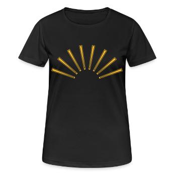 rayons de soleil rétro - T-shirt respirant Femme - noir - Devant - AI Model Female 172 light (172cm)